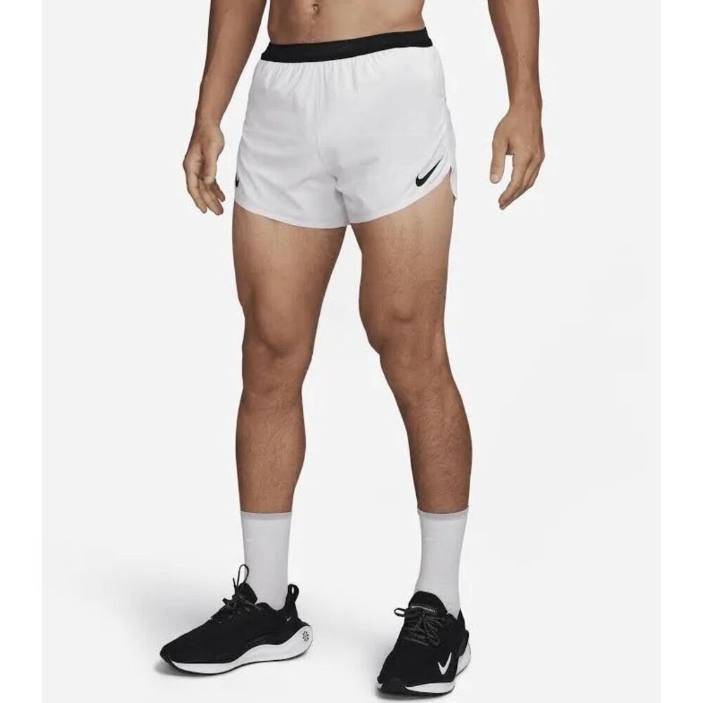 Nike AeroSwift Dri-FIT ADV 4" Brief-Lined Running Shorts White Large - Picture 2 of 9